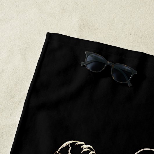 Uniek Modern Cool Mannen Design Zwart Monogram toe Strandlaken (In situ)