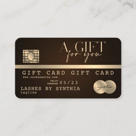 Uniek Modern Credit Kaart Gift Kaart Certificaat (Voorkant)
