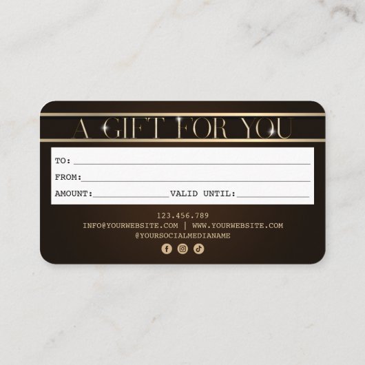 Uniek Modern Credit Kaart Gift Kaart Certificaat (Achterkant)