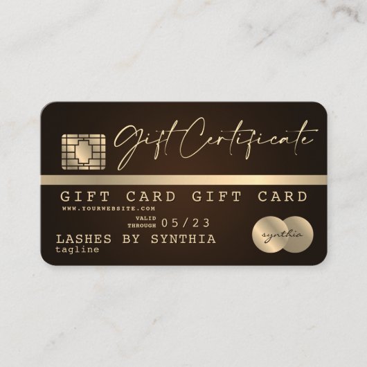 Uniek Modern Credit Kaart Gift Kaart Certificaat (Voorkant)