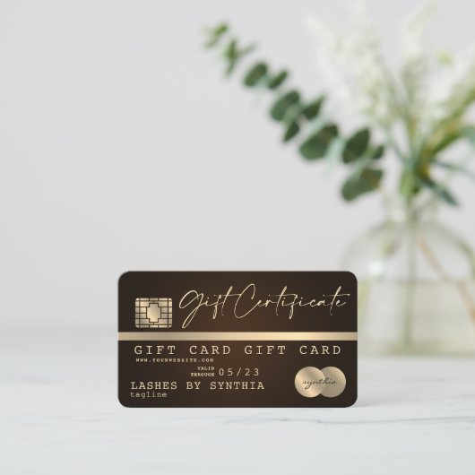 Uniek Modern Credit Kaart Gift Kaart Certificaat (Staand voorkant)