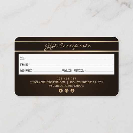 Uniek Modern Credit Kaart Gift Kaart Certificaat (Achterkant)