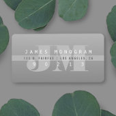 Uniek Modern Grijs Monogram Retouradres Etiket
