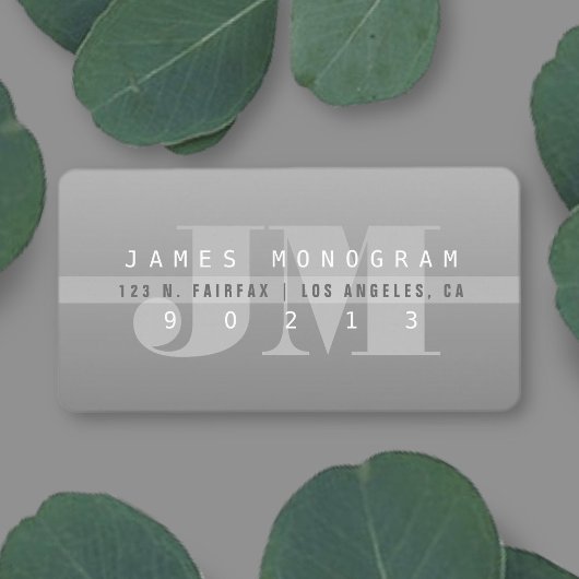 Uniek Modern Grijs Monogram Retouradres Etiket