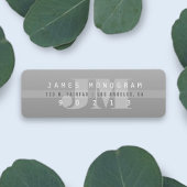 Uniek Modern Grijs Monogram Retouradres Etiket