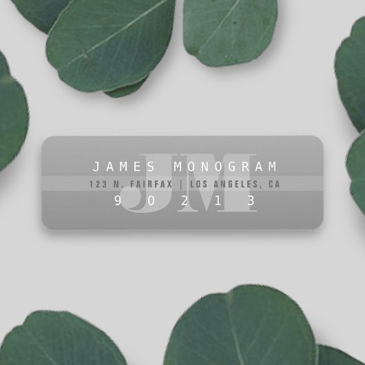 Uniek Modern Grijs Monogram Retouradres Etiket