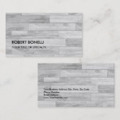 Uniek modern grijs parketontwerp visitekaartje (Voorkant / Achterkant)