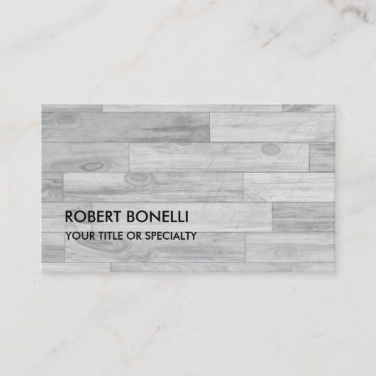 Uniek modern grijs parketontwerp visitekaartje (Voorkant)