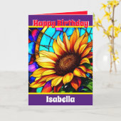 Uniek modern groot elegant zonnebloem Collectie Kaart (Gele Bloem)