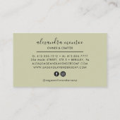 Uniek modern, handgemaakt Visitekaartje voor soepe (Achterkant)