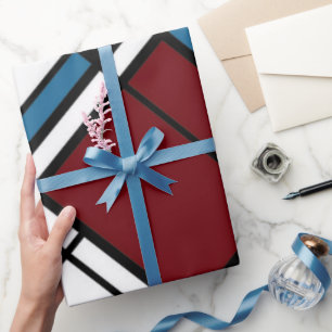 Uniek modern hedendaags geometrisch geruite patroo cadeaupapier