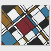 Uniek modern hedendaags geometrisch geruite patroo cadeaupapier (Vlak)