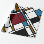 Uniek modern hedendaags geometrisch geruite patroo cadeaupapier (Uitgerold)