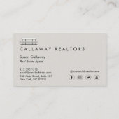 Uniek Modern Home Logo II op grijs vastgoed Visitekaartje (Achterkant)