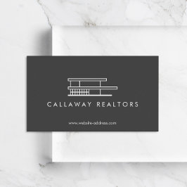 Uniek Modern Home Logo op donkergrijs onroerend go Visitekaartje
