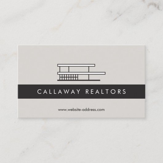 Uniek Modern Home Logo op grijs onroerend goed Visitekaartje (Voorkant)
