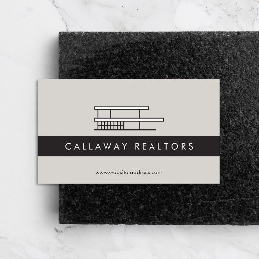 Uniek Modern Home Logo op grijs onroerend goed Visitekaartje