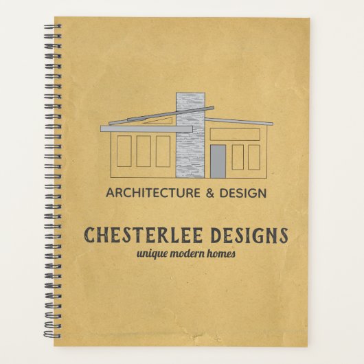 Uniek modern Home Logo Real Estate Kraft Paper Planner (Voorkant)