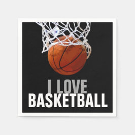 Uniek modern Ik hou van basketbal partij Servet