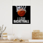 Uniek Modern Ik hou van basketbal Poster (Keuken)