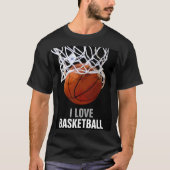 Uniek Modern Ik hou van basketbal T-shirt (Voorkant)