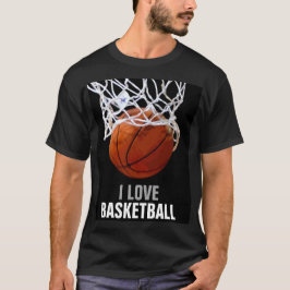 Uniek Modern Ik hou van basketbal T-shirt