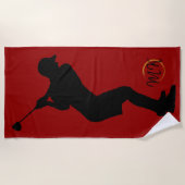 Uniek modern koel mannenontwerp rode aangepaste mo strandlaken (Voorkant)