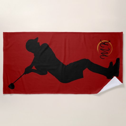 Uniek modern koel mannenontwerp rode aangepaste mo strandlaken (Voorkant)