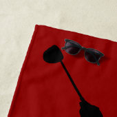 Uniek modern koel mannenontwerp rode aangepaste mo strandlaken (In situ)