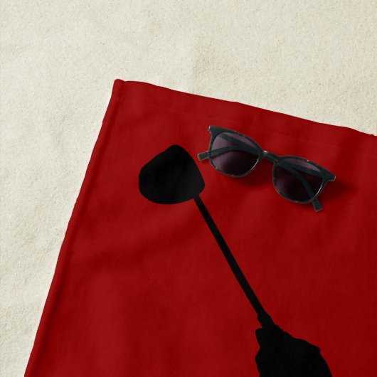 Uniek modern koel mannenontwerp rode aangepaste mo strandlaken (In situ)