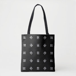 Uniek modern logo-patroon sjabloon | Zwart Tote Bag