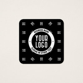 Uniek modern logo-patroon sjabloon | Zwart Vierkante Visitekaartjes