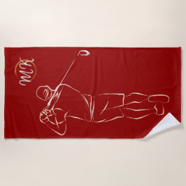 Uniek modern Mannen ontwerp - rood aangepast monog Strandlaken