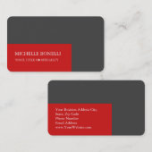 Uniek modern, minimaal grijs rood visitekaartje (Voorkant / Achterkant)