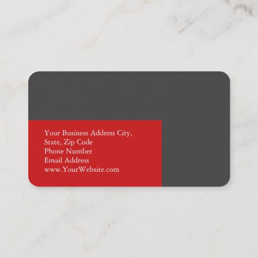 Uniek modern, minimaal grijs rood visitekaartje (Achterkant)