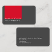 Uniek modern, minimaal grijs rood visitekaartje (Voorkant / Achterkant)