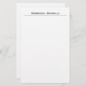 Uniek modern minimalistisch gewoon eenvoudig wit briefpapier (Voorkant / Achterkant)