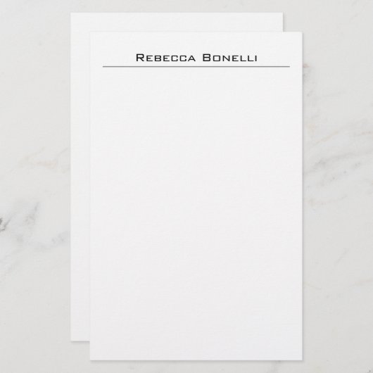 Uniek modern minimalistisch gewoon eenvoudig wit briefpapier (Voorkant / Achterkant)