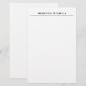 Uniek modern minimalistisch gewoon wit briefpapier (Voorkant / Achterkant)