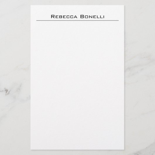 Uniek modern minimalistisch gewoon wit briefpapier (Voorkant)