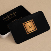 Uniek modern monogram professioneel goud zwart visitekaartje