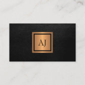 Uniek modern monogram professioneel goud zwart visitekaartje (Voorkant)