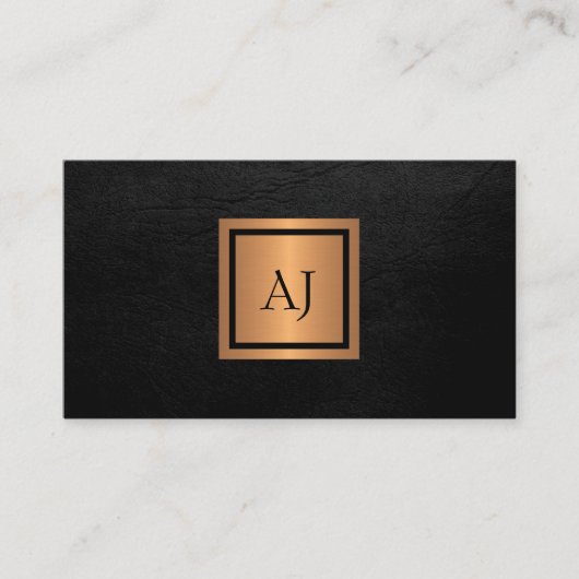 Uniek modern monogram professioneel goud zwart visitekaartje (Voorkant)