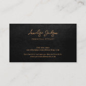 Uniek modern monogram professioneel goud zwart visitekaartje (Achterkant)