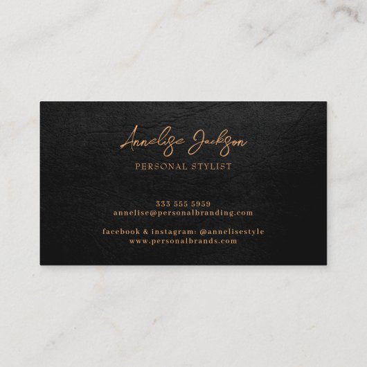 Uniek modern monogram professioneel goud zwart visitekaartje (Achterkant)