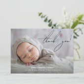 Uniek Modern Pasgeboren foto Baby shower Bedankkaart (Staand voorkant)
