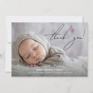 Uniek Modern Pasgeboren foto Baby shower Bedankkaart