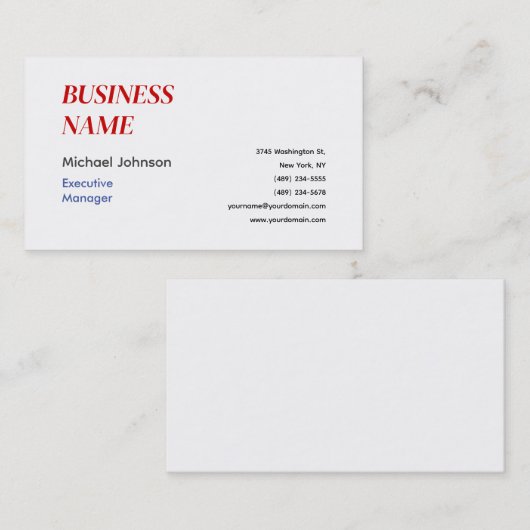 Uniek modern professioneel design visitekaartje (Voorkant / Achterkant)