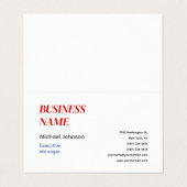 Uniek modern professioneel design visitekaartje (Buitenkant ongevouwen)