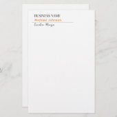 Uniek modern professioneel minimalistisch profiel briefpapier (Voorkant / Achterkant)